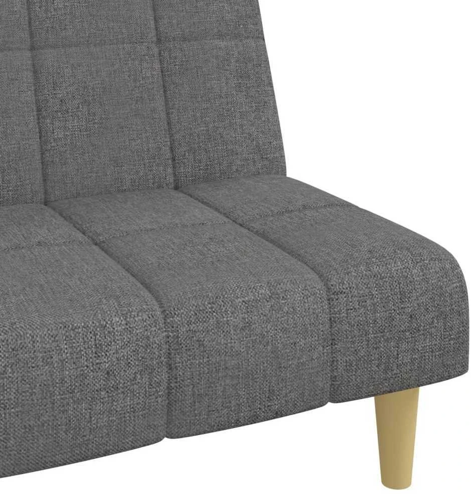 Dvivietė sofa-lova, šviesiai pilkos spalvos, audinys