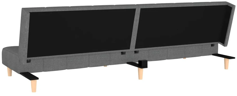 Dvivietė sofa-lova, šviesiai pilkos spalvos, audinys