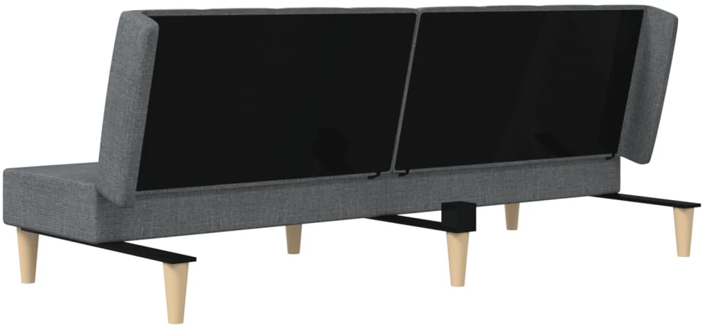 Dvivietė sofa-lova, šviesiai pilkos spalvos, audinys