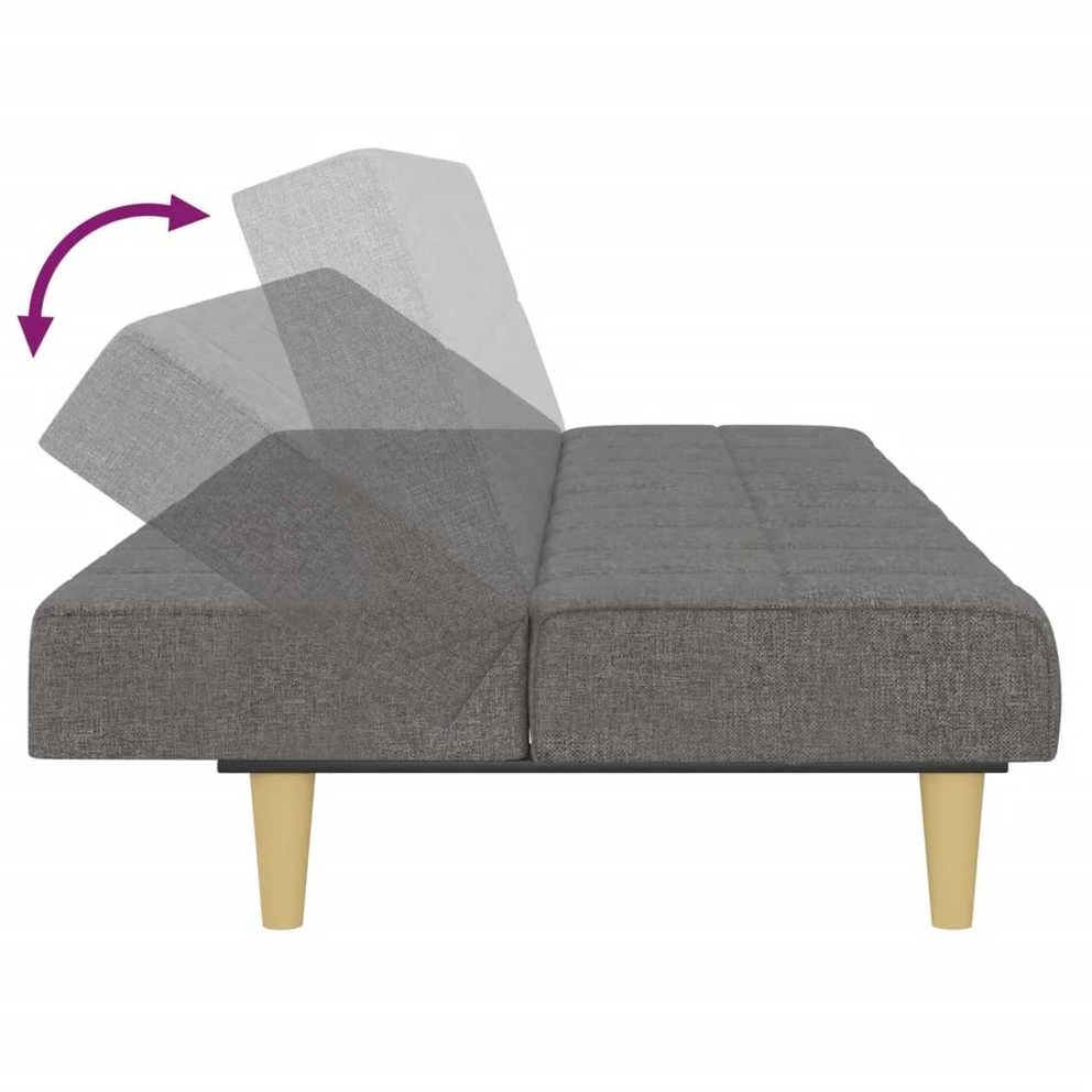 Dvivietė sofa-lova, šviesiai pilkos spalvos, audinys