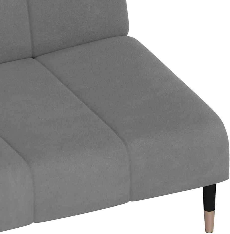 Dvivietė sofa-lova, šviesiai pilkos spalvos, aksomas