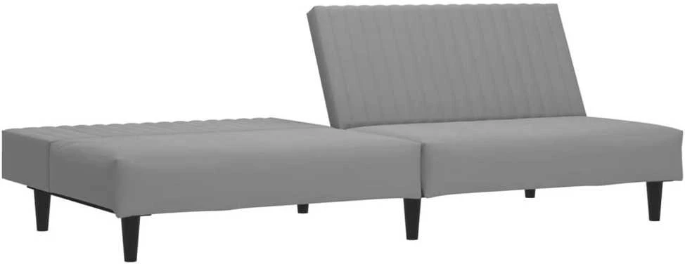 Dvivietė sofa-lova, šviesiai pilkos spalvos, aksomas