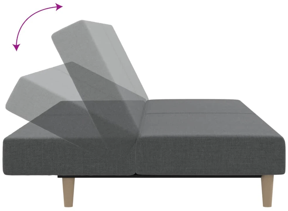 Dvivietė sofa-lova, šviesiai pilkos spalvos, audinys