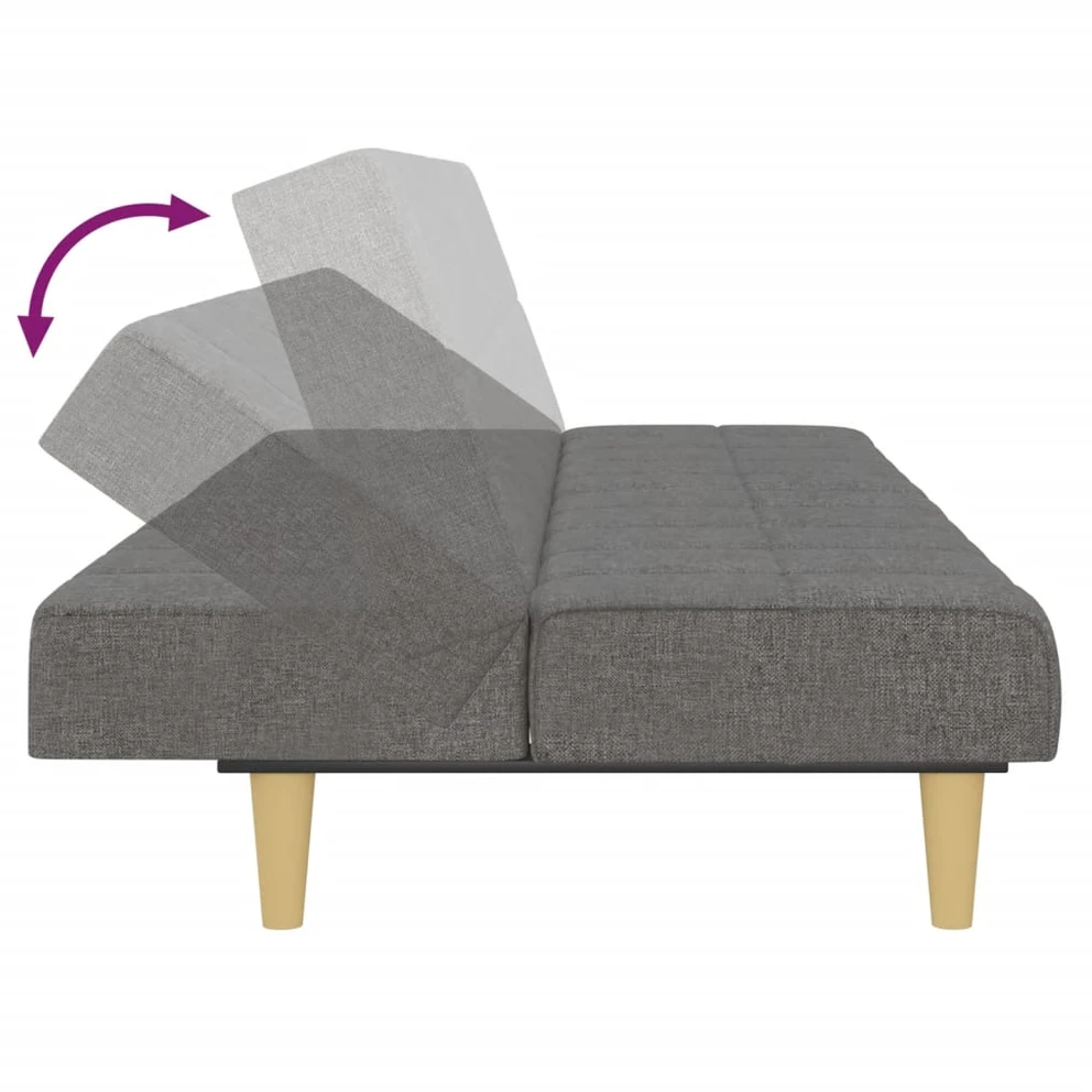 Dvivietė sofa-lova, šviesiai pilkos spalvos, audinys