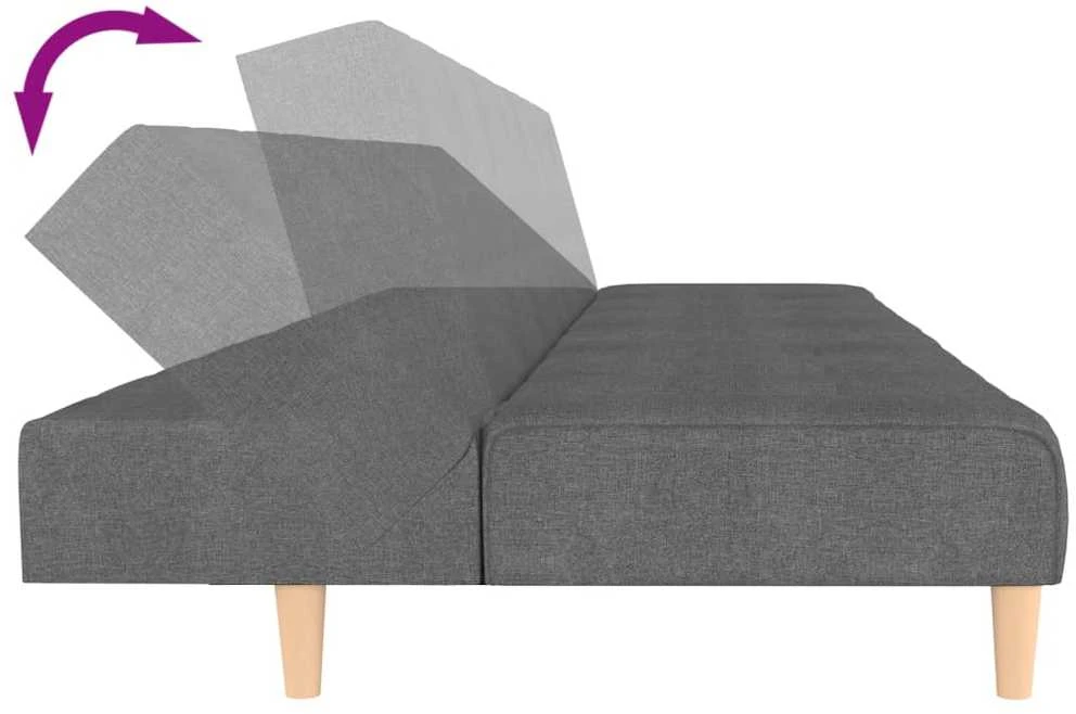 Dvivietė sofa-lova, šviesiai pilkos spalvos, audinys