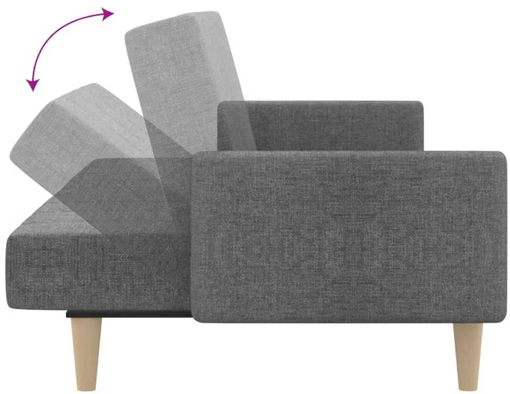 Dvivietė sofa-lova, šviesiai pilkos spalvos, audinys