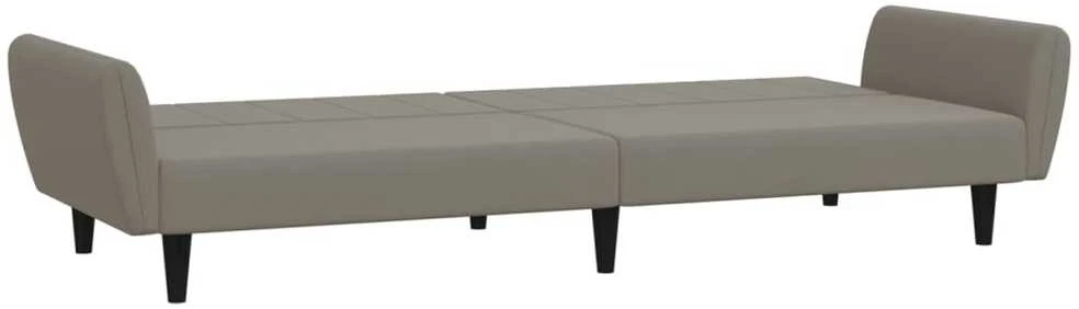 Dvivietė sofa-lova, šviesiai pilkos spalvos, aksomas