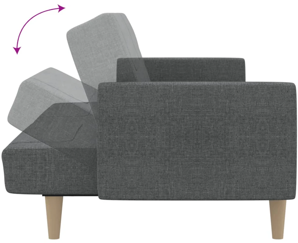 Dvivietė sofa-lova, šviesiai pilkos spalvos, audinys