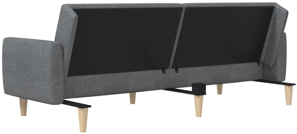 Dvivietė sofa-lova, šviesiai pilkos spalvos, audinys