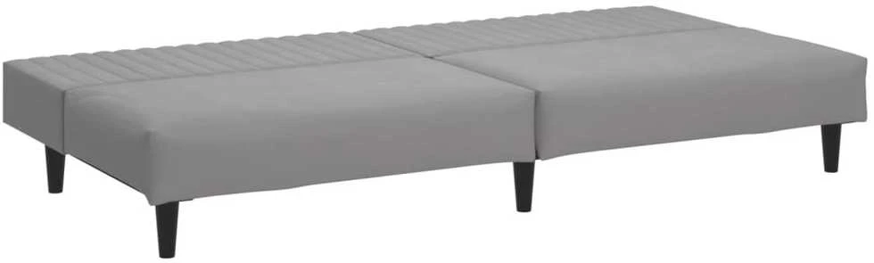 Dvivietė sofa-lova, šviesiai pilkos spalvos, aksomas