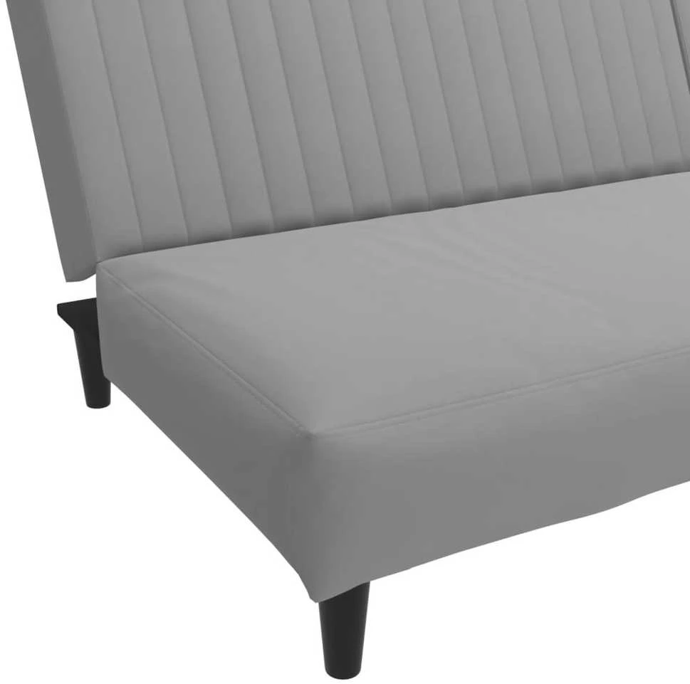 Dvivietė sofa-lova, šviesiai pilkos spalvos, aksomas