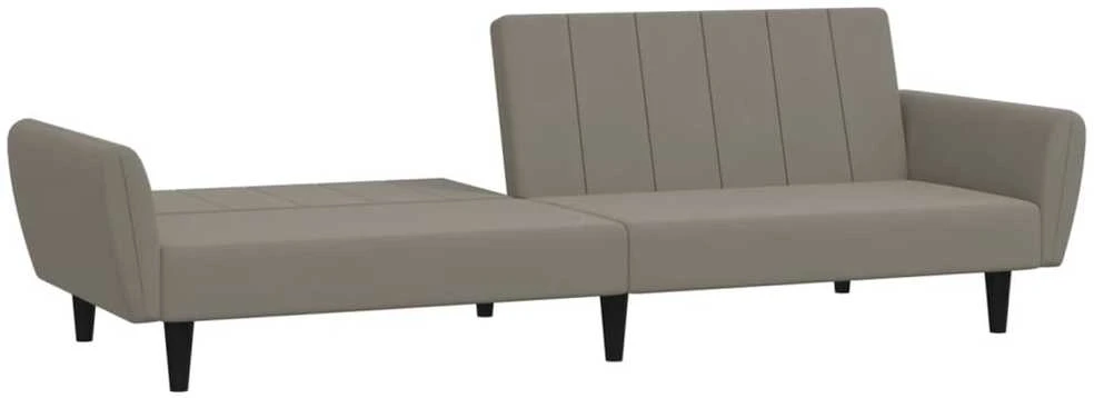 Dvivietė sofa-lova, šviesiai pilkos spalvos, aksomas