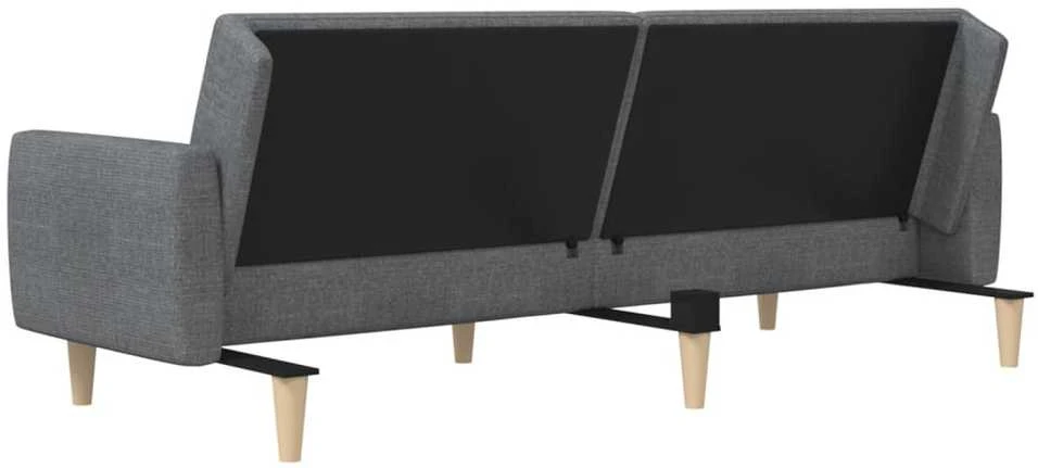 Dvivietė sofa-lova, šviesiai pilkos spalvos, audinys