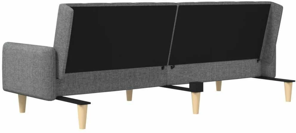 Dvivietė sofa-lova, šviesiai pilkos spalvos, audinys