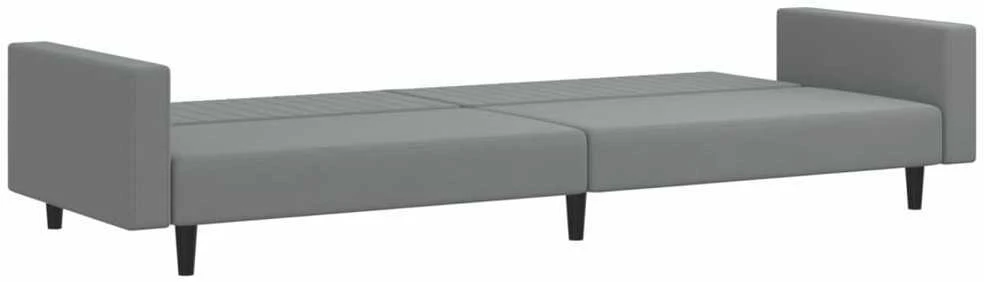 Dvivietė sofa-lova, šviesiai pilkos spalvos, aksomas