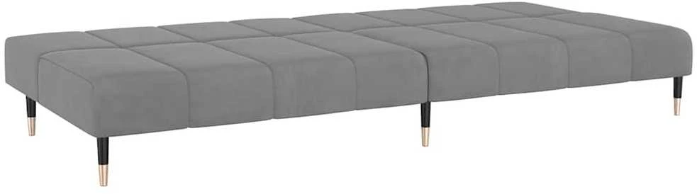Dvivietė sofa-lova, šviesiai pilkos spalvos, aksomas