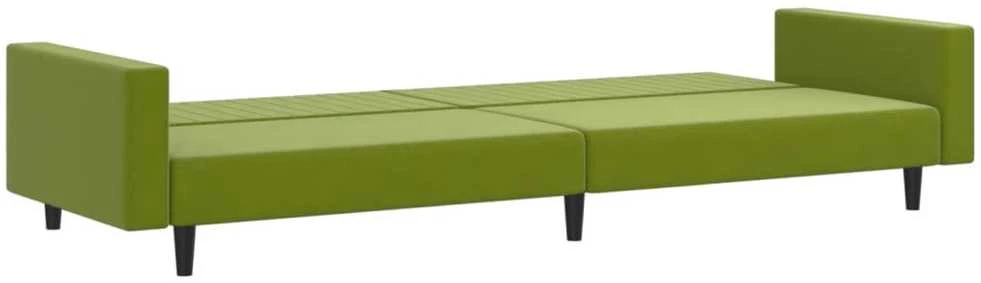 Dvivietė sofa-lova, šviesiai žalios spalvos, aksomas
