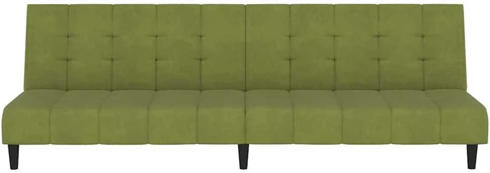 Dvivietė sofa-lova, šviesiai žalios spalvos, aksomas