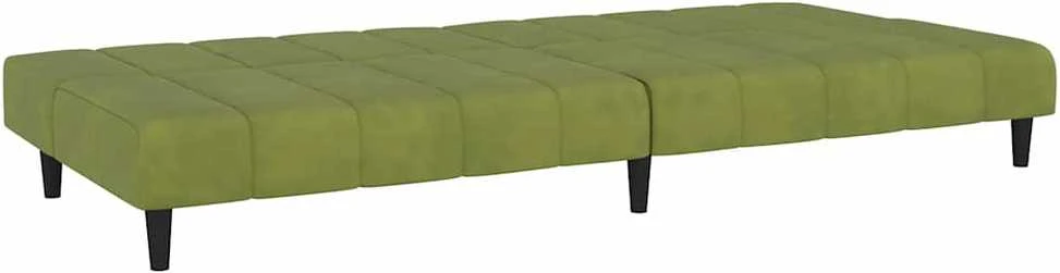 Dvivietė sofa-lova, šviesiai žalios spalvos, aksomas