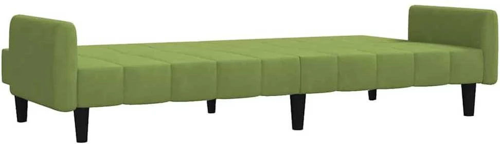 Dvivietė sofa-lova, šviesiai žalios spalvos, aksomas