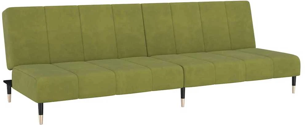 Dvivietė sofa-lova, šviesiai žalios spalvos, aksomas