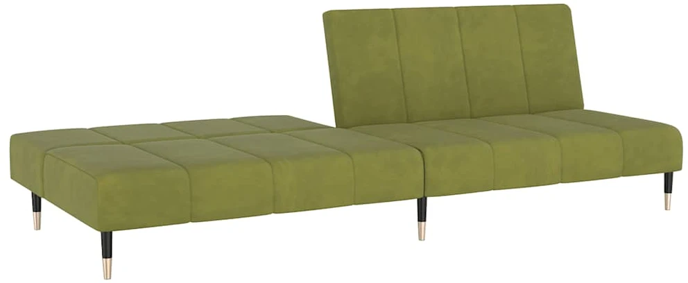 Dvivietė sofa-lova, šviesiai žalios spalvos, aksomas