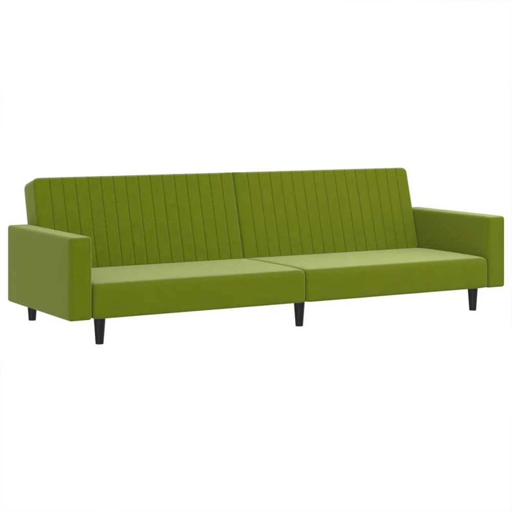 Dvivietė sofa-lova, šviesiai žalios spalvos, aksomas