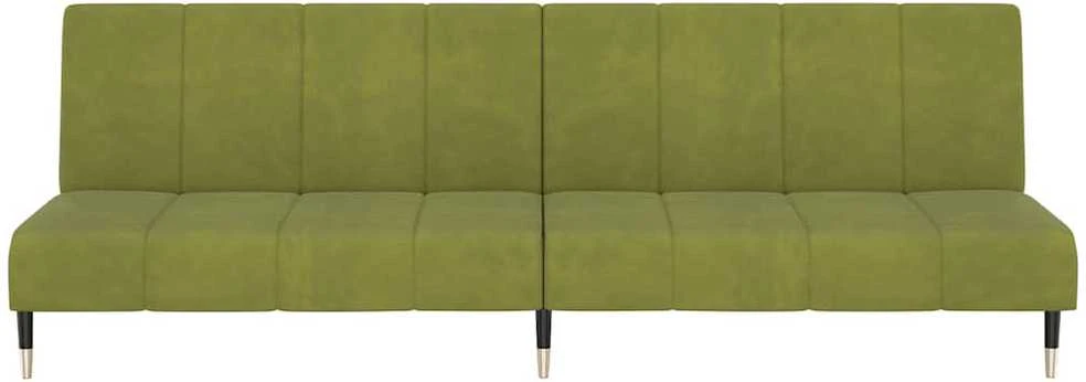Dvivietė sofa-lova, šviesiai žalios spalvos, aksomas