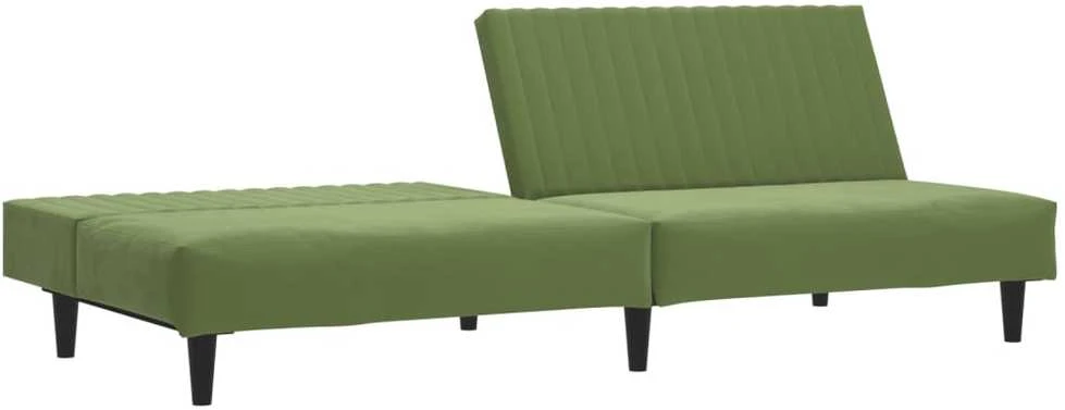Dvivietė sofa-lova, šviesiai žalios spalvos, aksomas