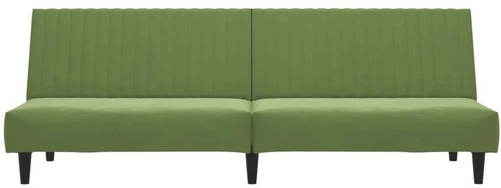 Dvivietė sofa-lova, šviesiai žalios spalvos, aksomas