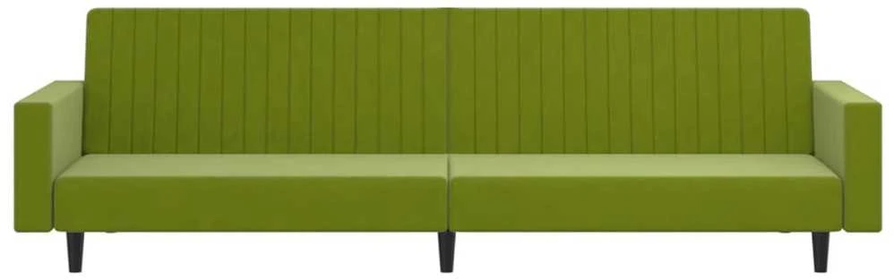 Dvivietė sofa-lova, šviesiai žalios spalvos, aksomas