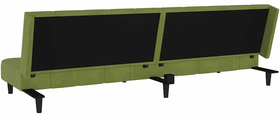 Dvivietė sofa-lova, šviesiai žalios spalvos, aksomas