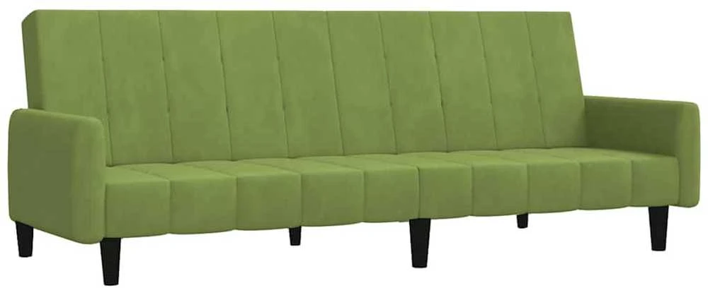 Dvivietė sofa-lova, šviesiai žalios spalvos, aksomas