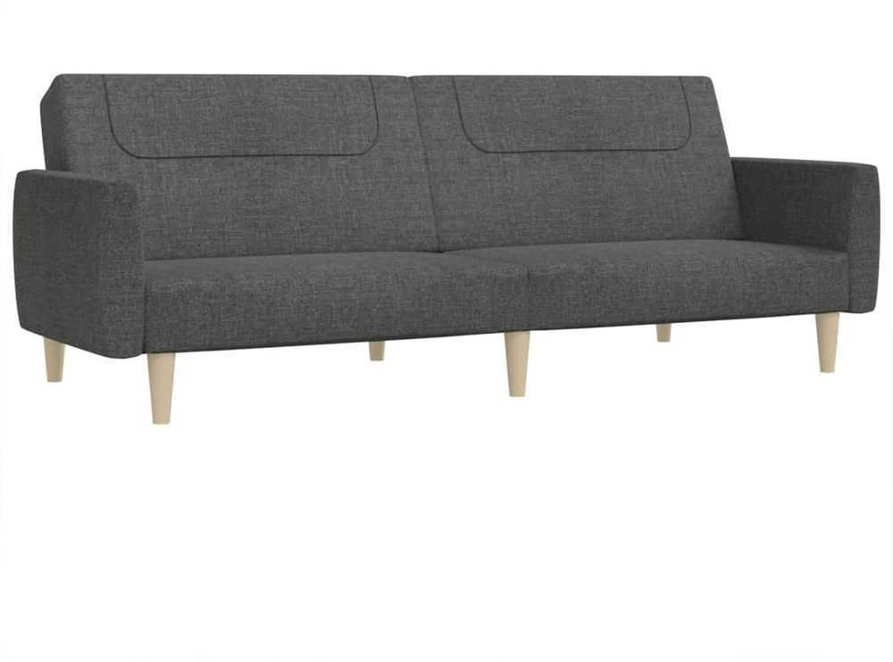 Dvivietė sofa-lova, tamsiai pilkos spalvos, audinys