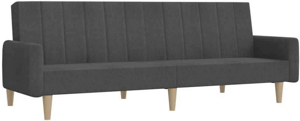 Dvivietė sofa-lova, tamsiai pilkos spalvos, audinys