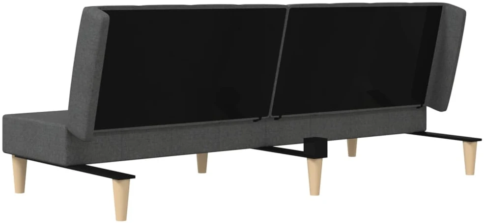 Dvivietė sofa-lova, tamsiai pilkos spalvos, audinys