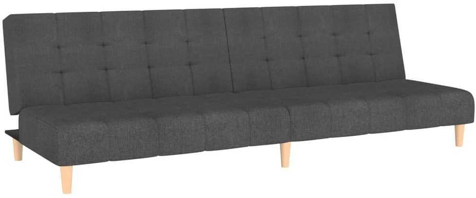 Dvivietė sofa-lova, tamsiai pilkos spalvos, audinys