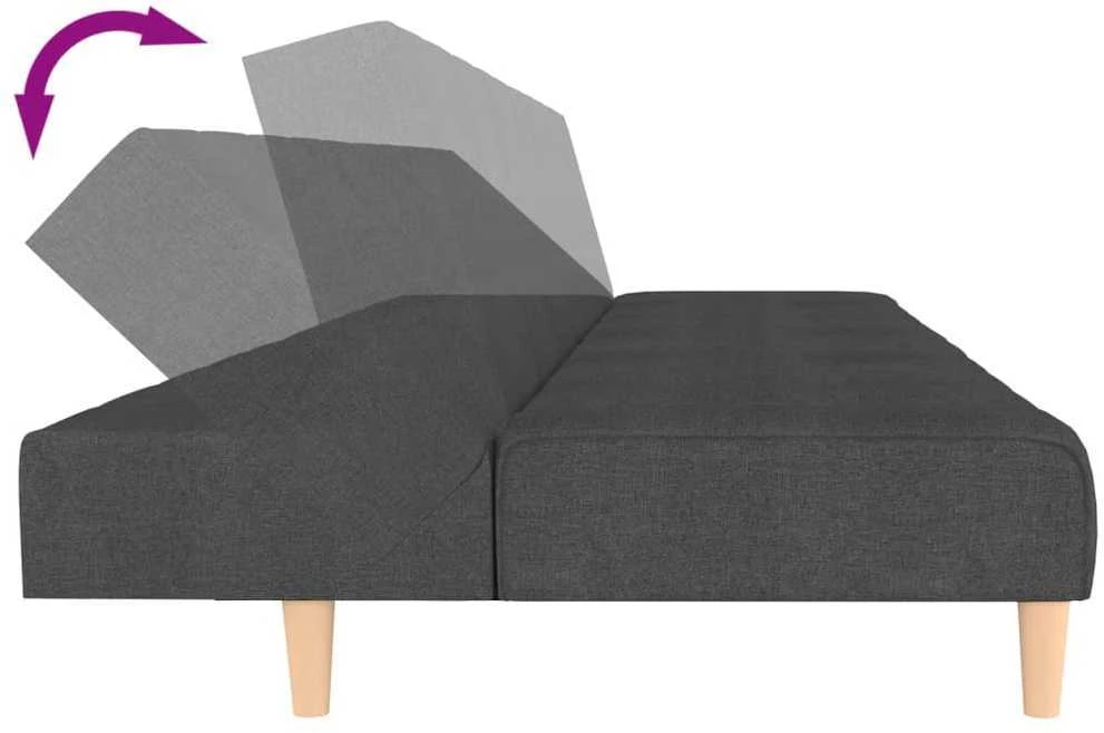 Dvivietė sofa-lova, tamsiai pilkos spalvos, audinys