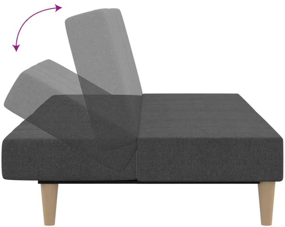 Dvivietė sofa-lova, tamsiai pilkos spalvos, audinys