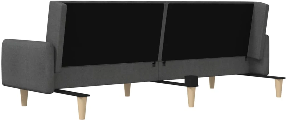 Dvivietė sofa-lova, tamsiai pilkos spalvos, audinys