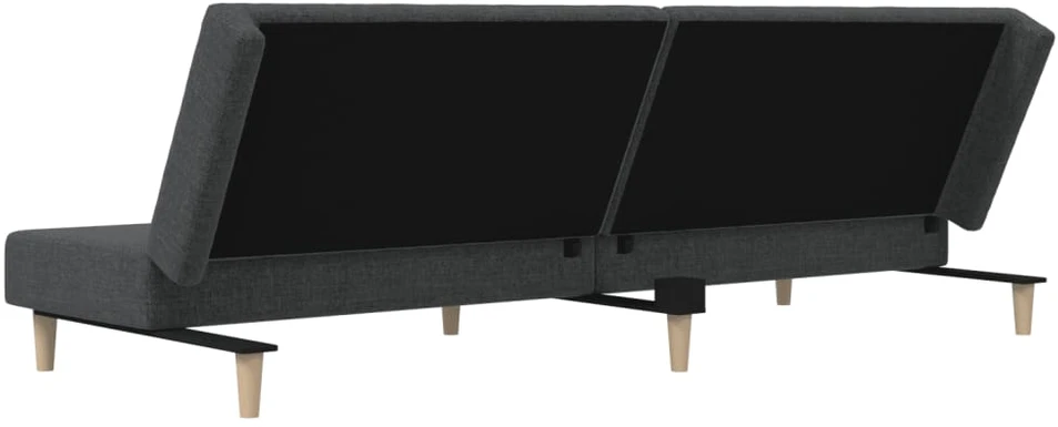Dvivietė sofa-lova, tamsiai pilkos spalvos, audinys