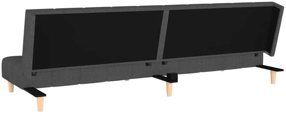 Dvivietė sofa-lova, tamsiai pilkos spalvos, audinys
