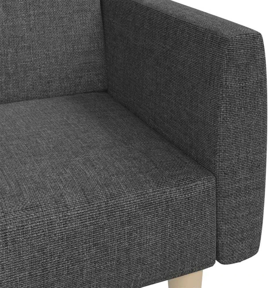 Dvivietė sofa-lova, tamsiai pilkos spalvos, audinys