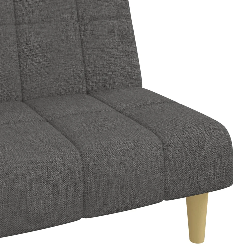 Dvivietė sofa-lova, tamsiai pilkos spalvos, audinys