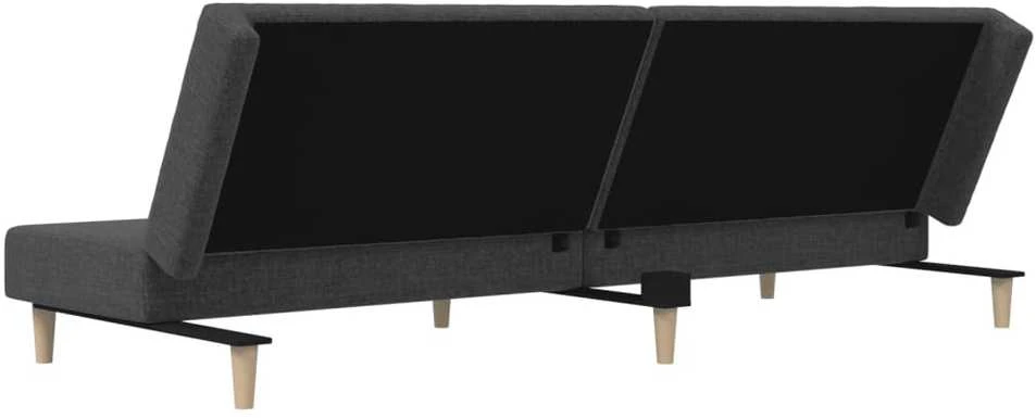 Dvivietė sofa-lova, tamsiai pilkos spalvos, audinys