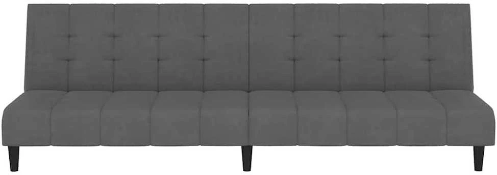 Dvivietė sofa-lova, tamsiai pilkos spalvos, aksomas
