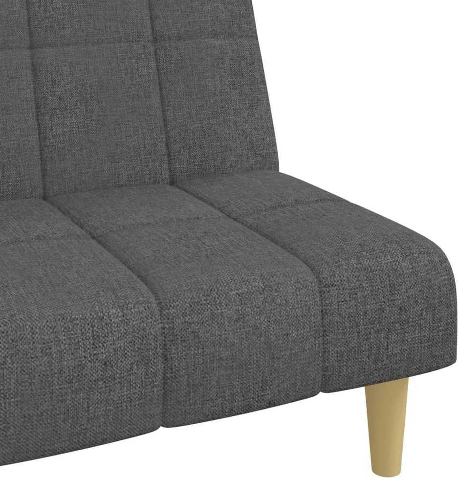 Dvivietė sofa-lova, tamsiai pilkos spalvos, audinys