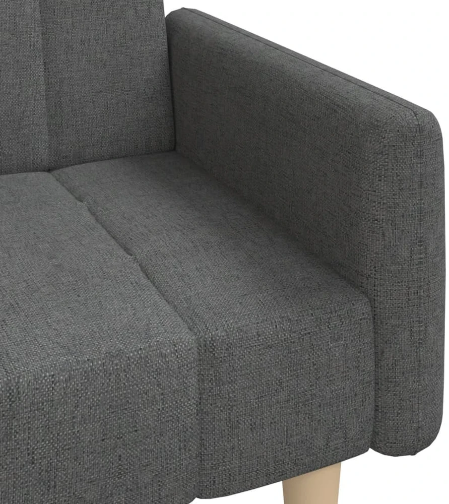 Dvivietė sofa-lova, tamsiai pilkos spalvos, audinys