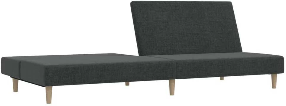 Dvivietė sofa-lova, tamsiai pilkos spalvos, audinys