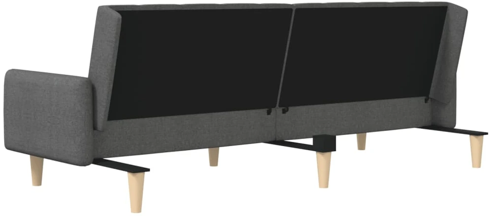 Dvivietė sofa-lova, tamsiai pilkos spalvos, audinys